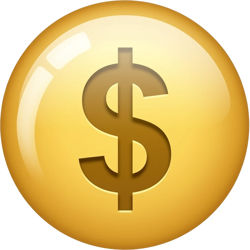 Yellow round glossy Emoji it’s butt for dollars emoji