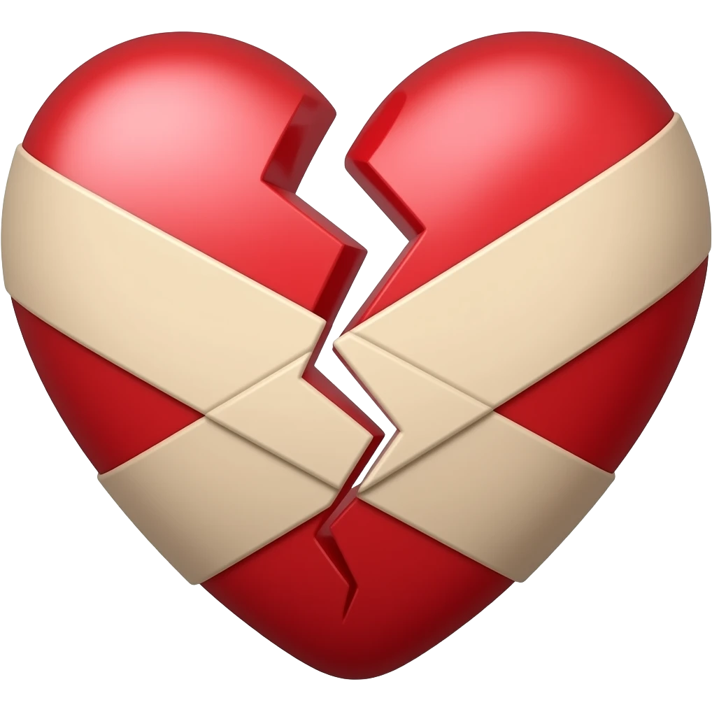 Broken heart with bandage emoji