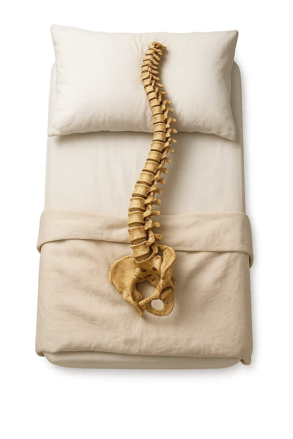 spina dorsale anatomica realistica dorme in un letto emoji