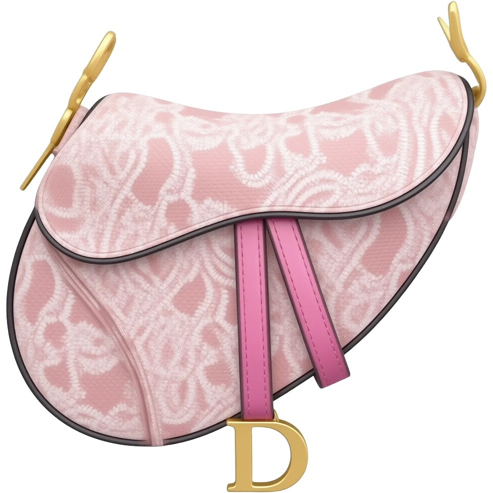 Pink Dior Oblique Embroidery and White Lace saddle bag emoji