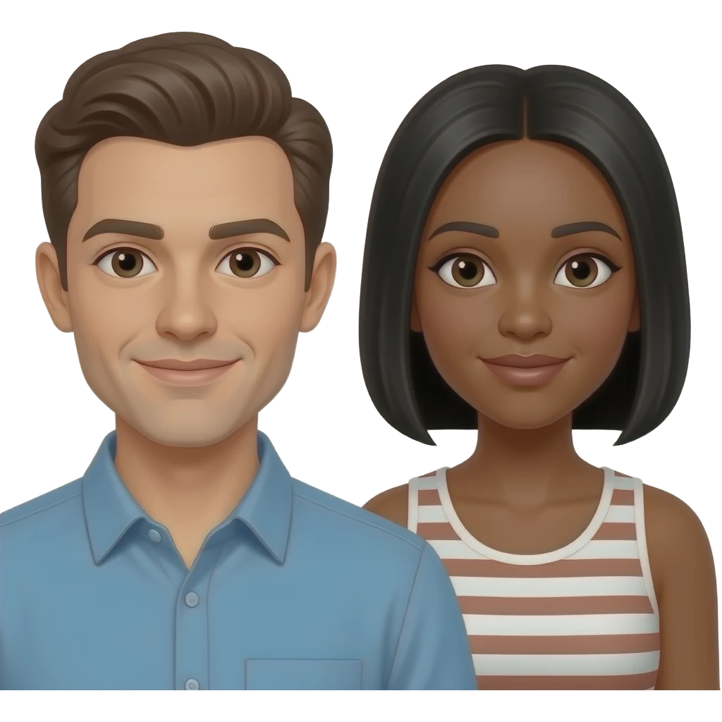 2 white men 2 black females emoji