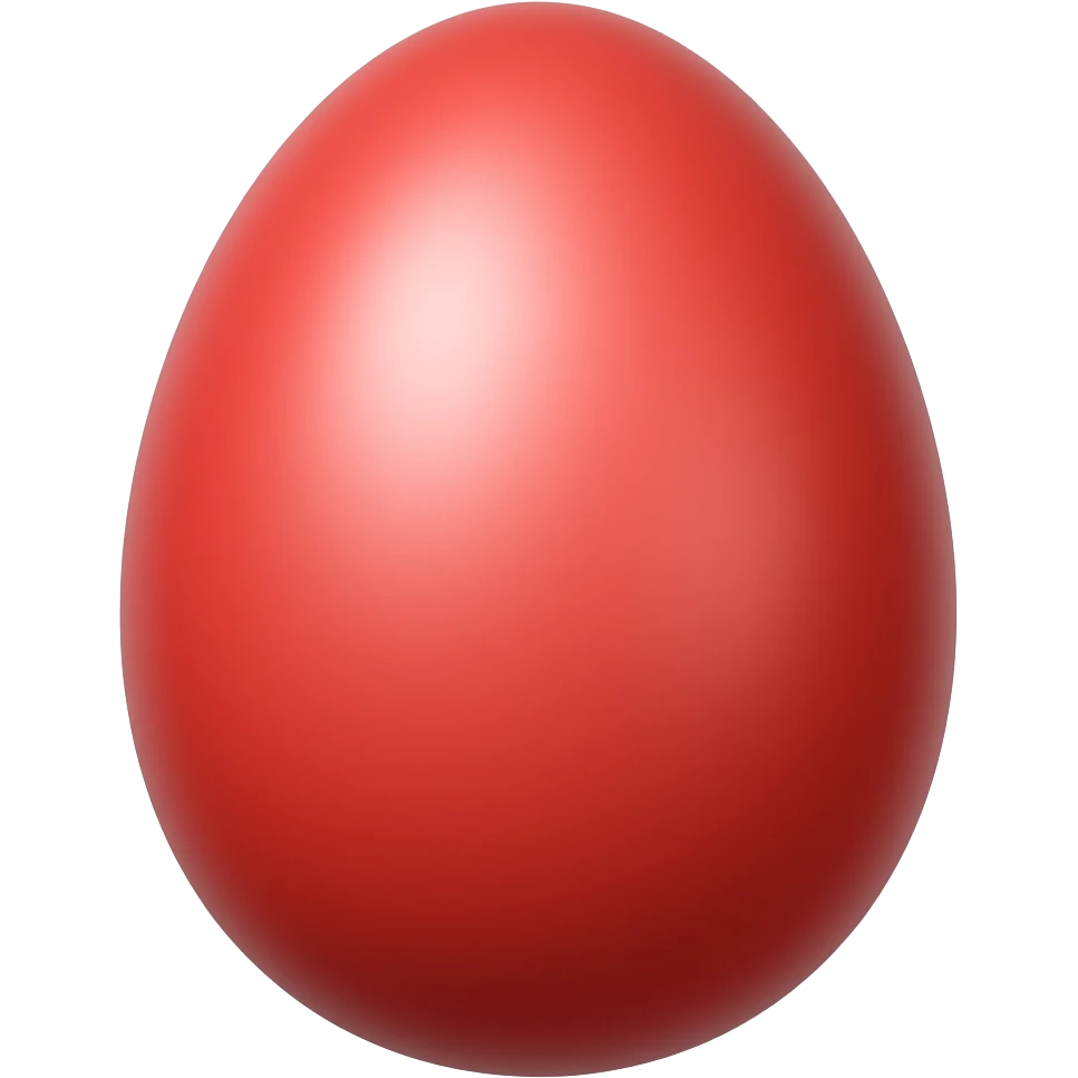 Red egg without any face emoji
