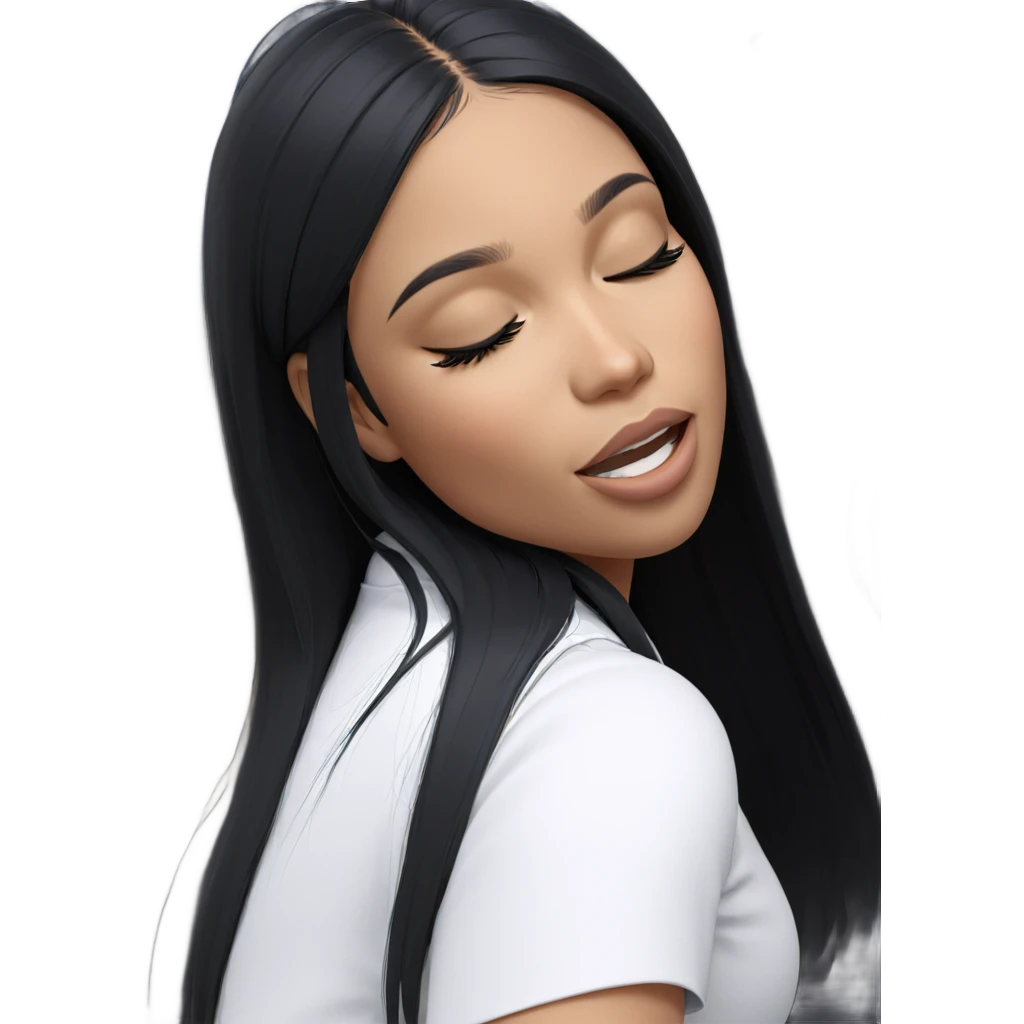 serene girl with closed eyes emoji