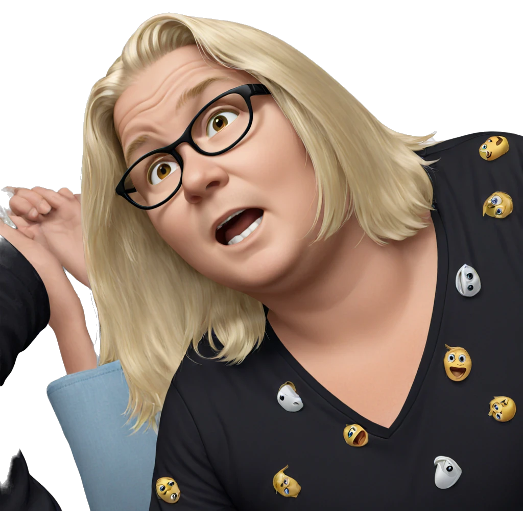 blonde boy in black shirt emoji