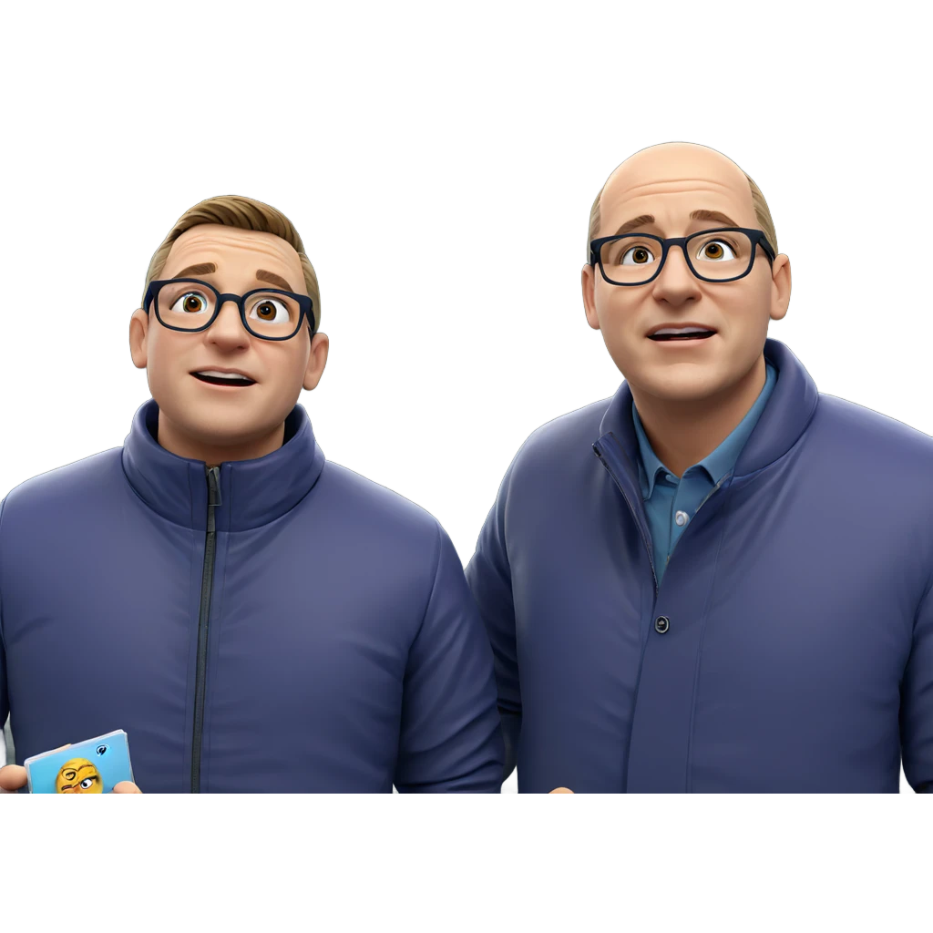 boys in jackets with glasses emoji