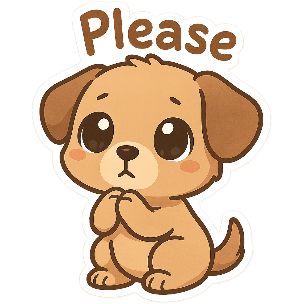 Chibi Puppy Begging emoji