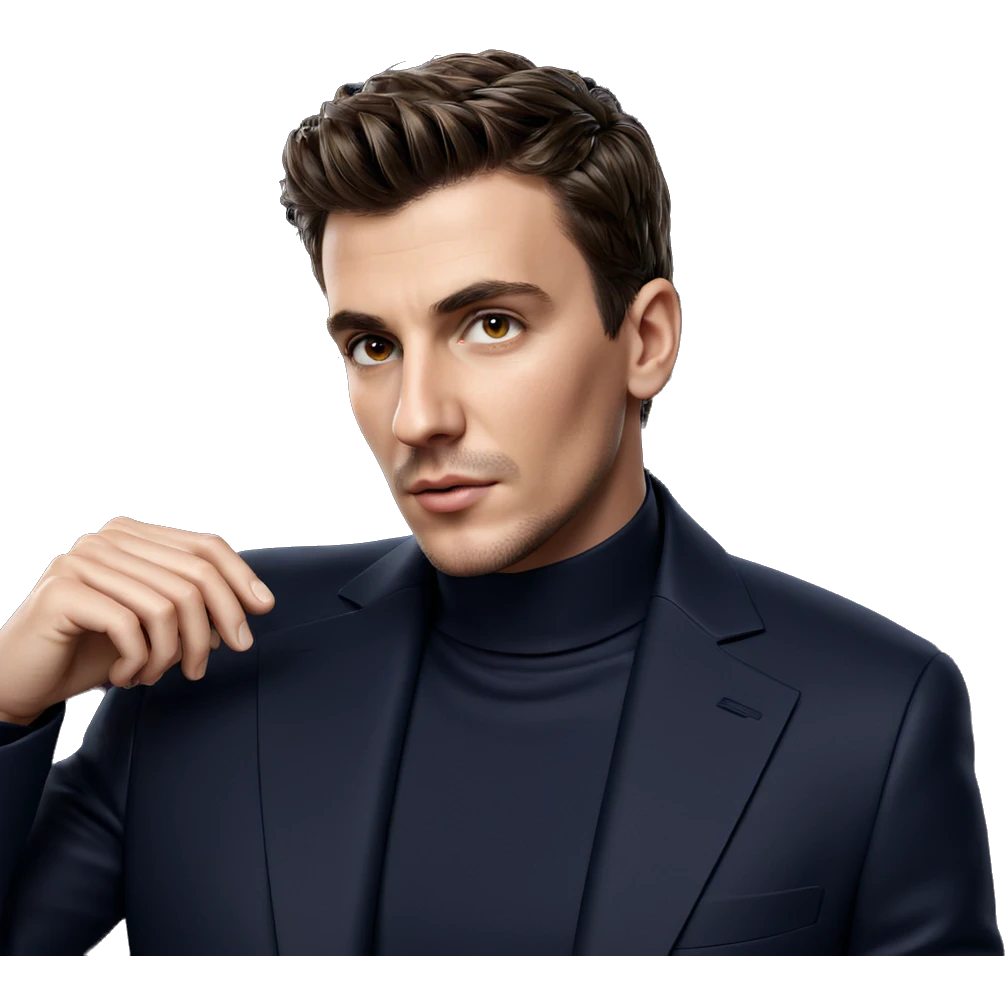 stylish male portrait in suit emoji