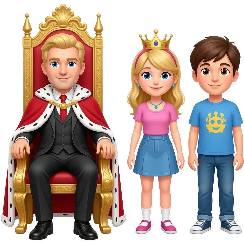 cuckholder biondo sul trono che guarda una ragazza con un altro ragazzo emoji