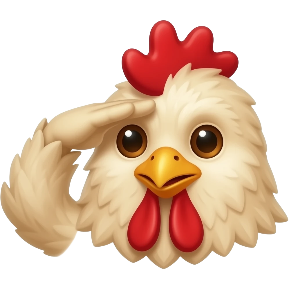 chicken head saluting emoji