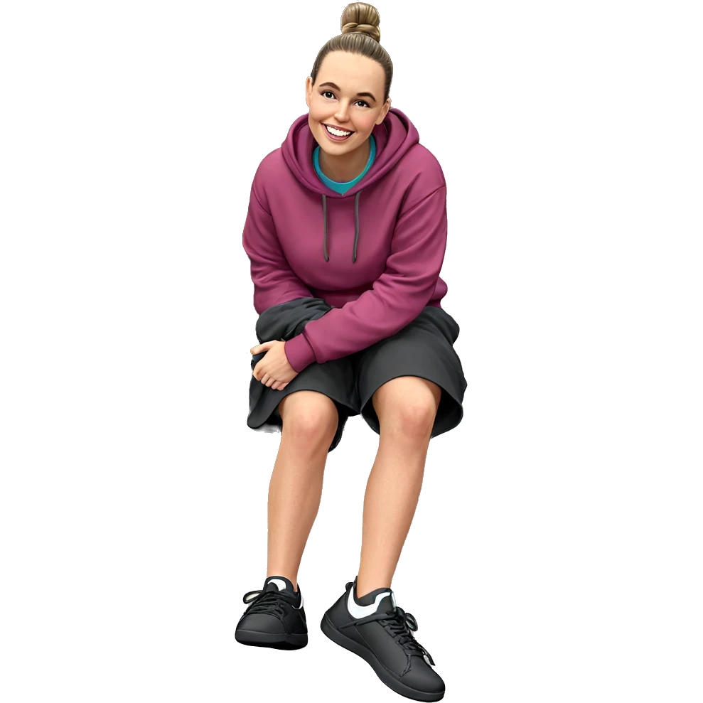 smiling girl in hoodie emoji