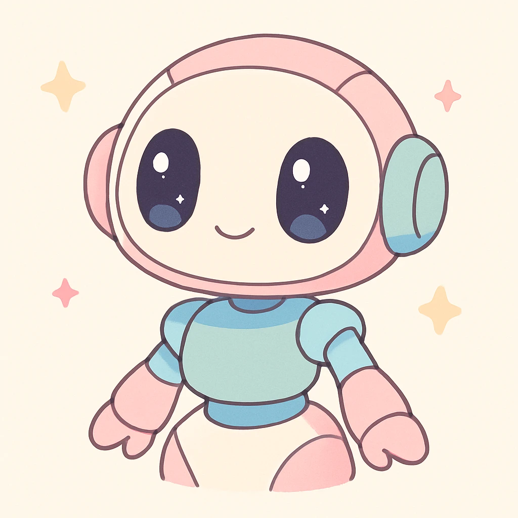 anime style robot, futuristic, expressive face emoji