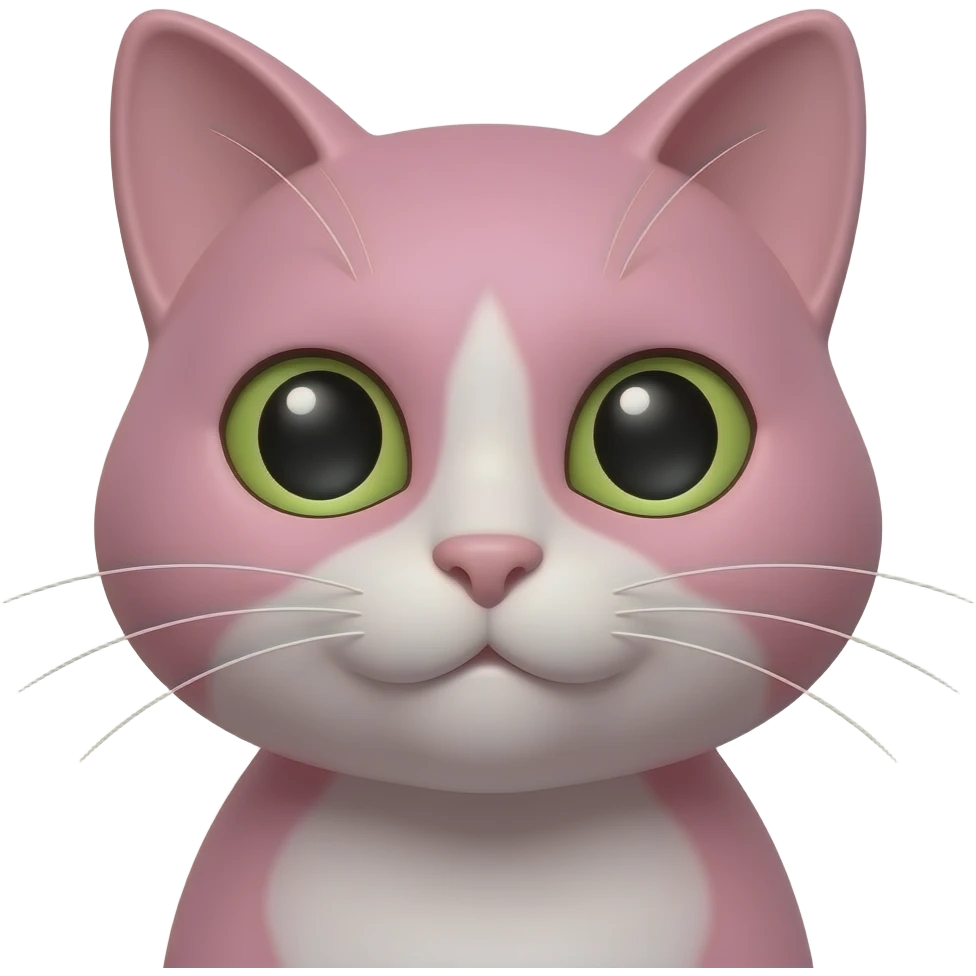 pink cat face close up with half body emoji
