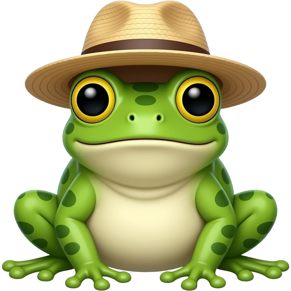 Coqui frog with pava hat emoji