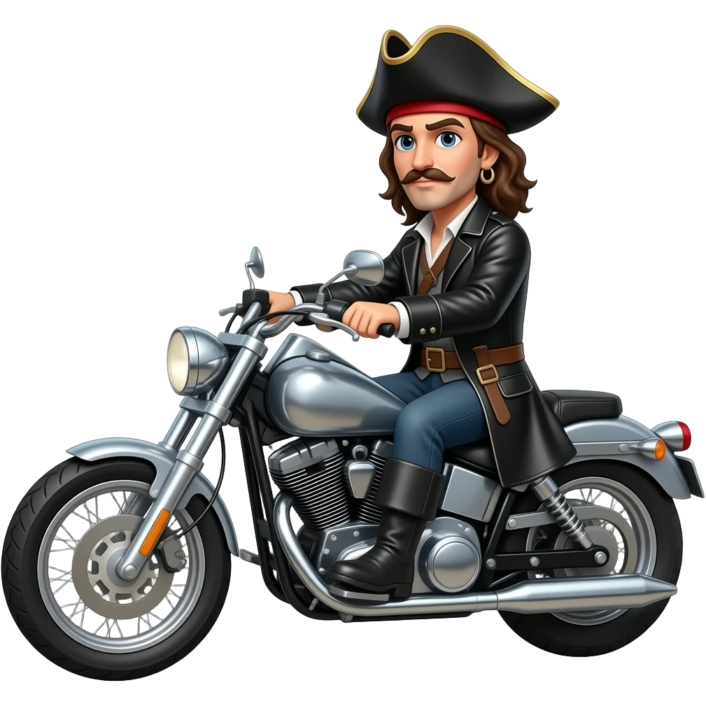pirate riding a motorcycle emoji