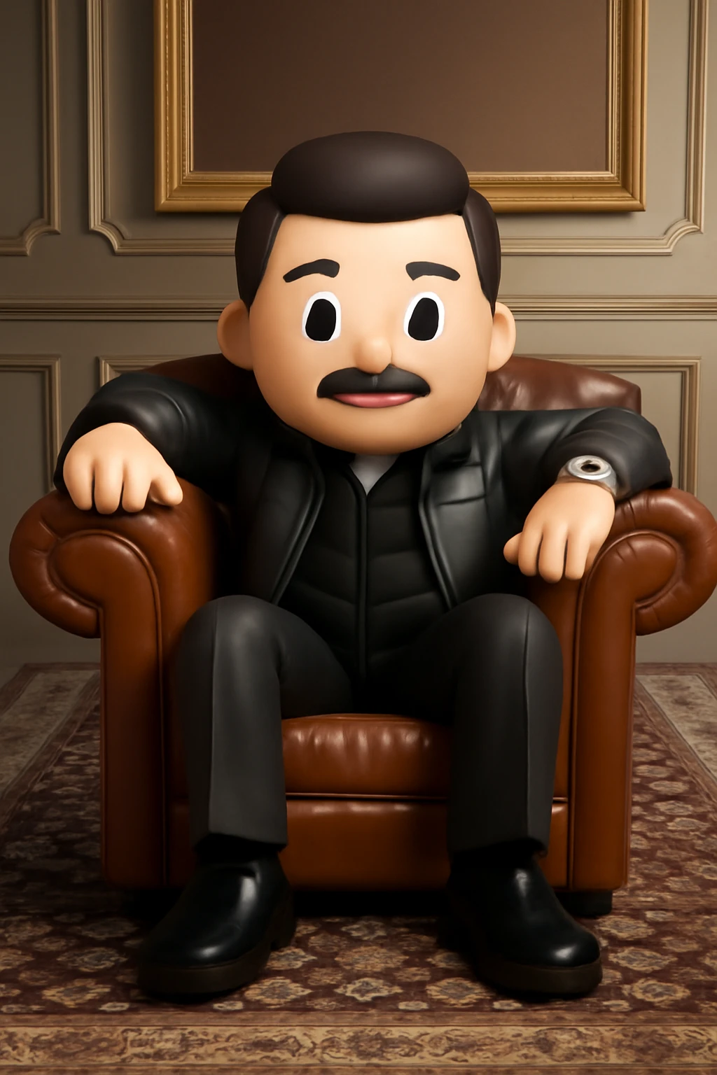 3D Apple style emoji version of the uploaded photo, keeping clothing, colors, pose, and background realistic, but with simplified emoji-style facial features (no realistic resemblance), smooth glossy textures, high-quality lighting emoji