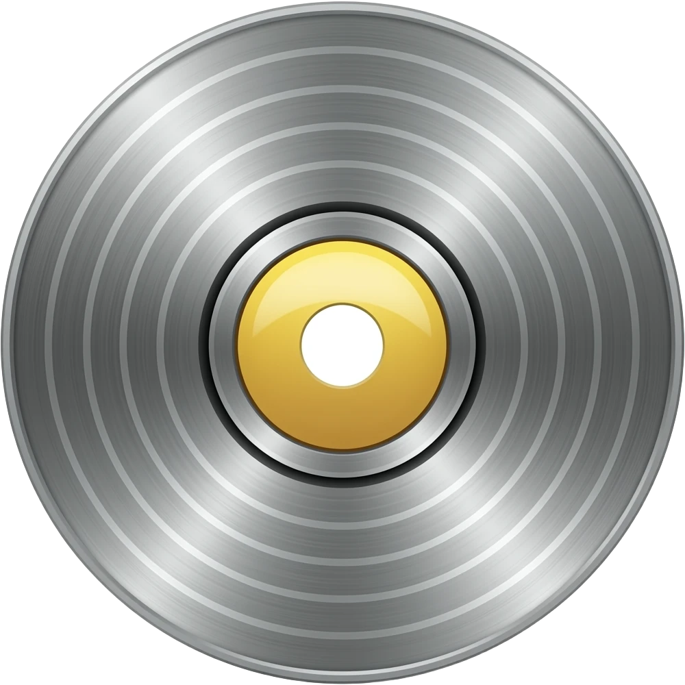 Chrome ornament vinyl disc emoji