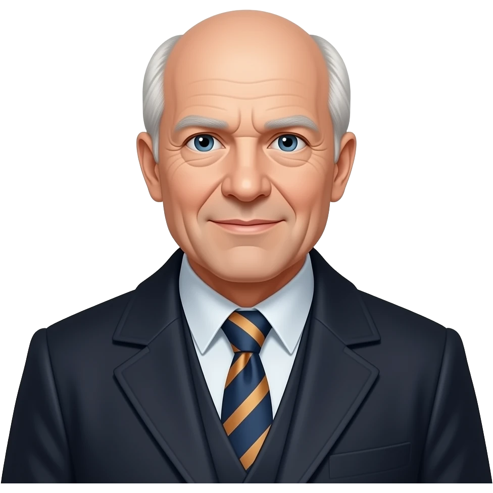 old man bald with coat and tie emoji