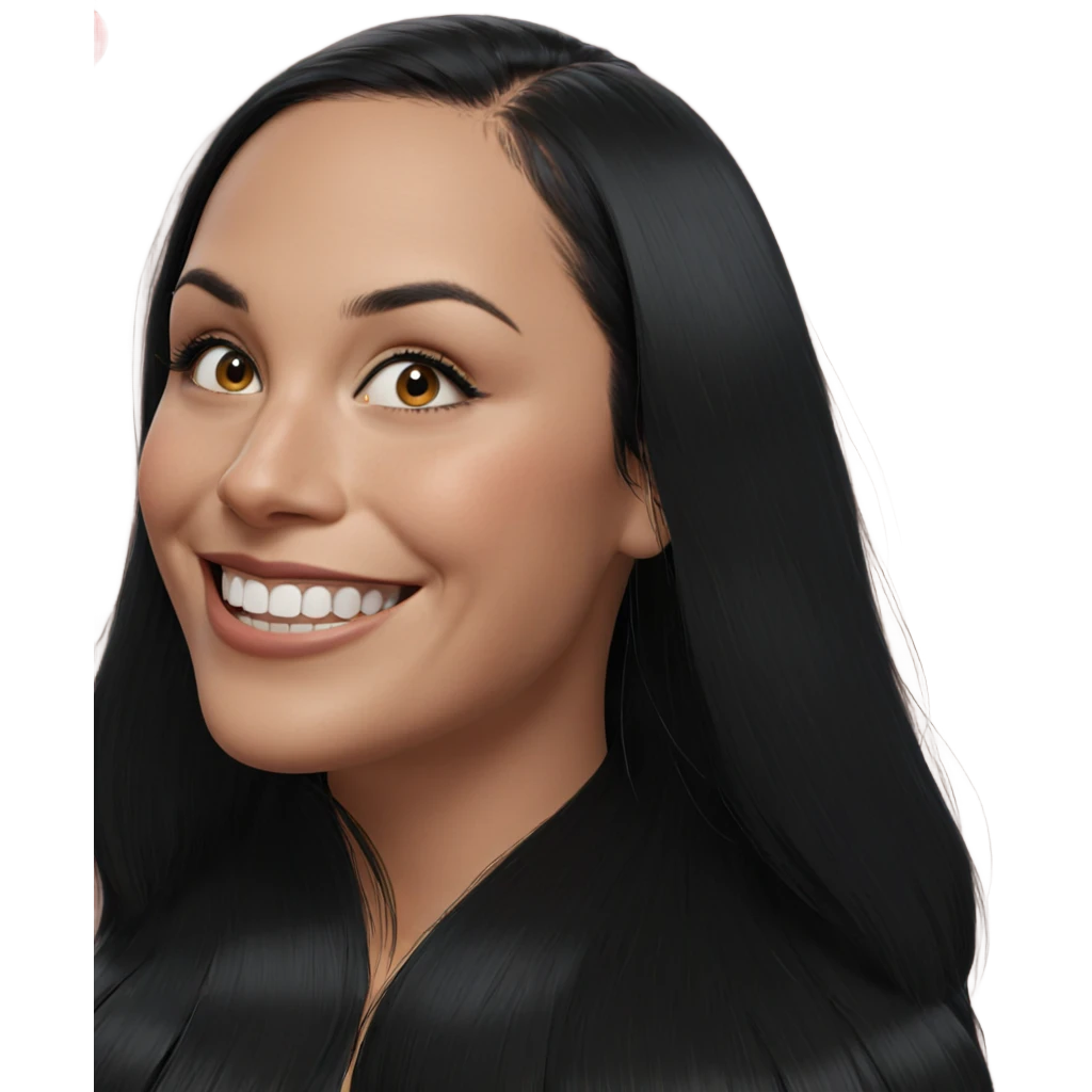 smiling girl with black hair emoji