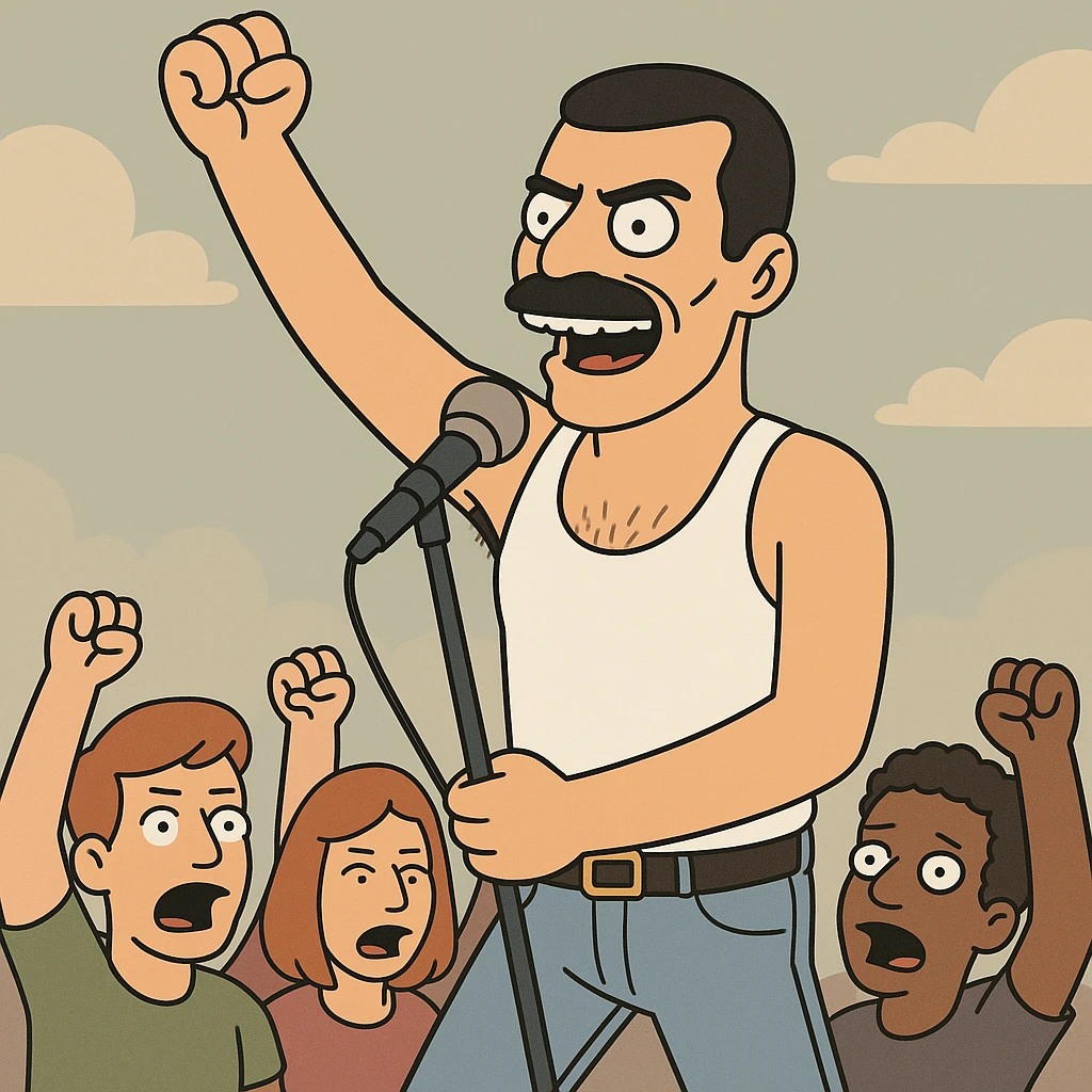 freddie mercury last days pumping the people that shearing  emoji