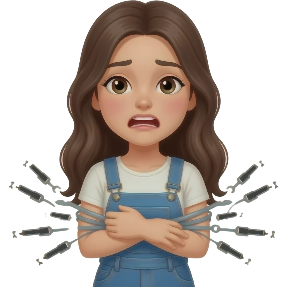 Girl strangling herself emoji