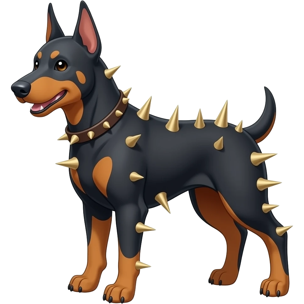 doberman with spikes and it's a pokemon emoji