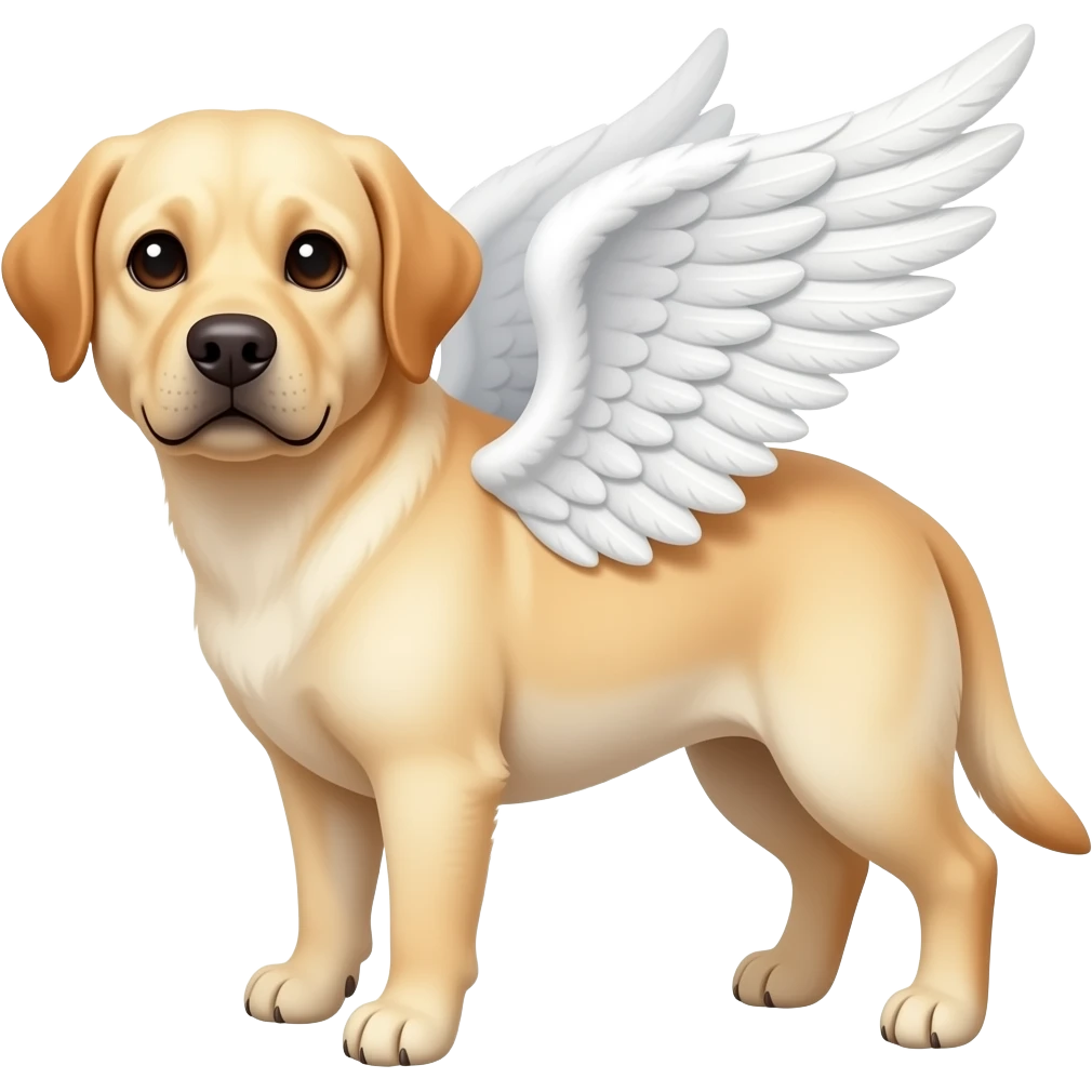 Un labrador con le ali d'angelo emoji