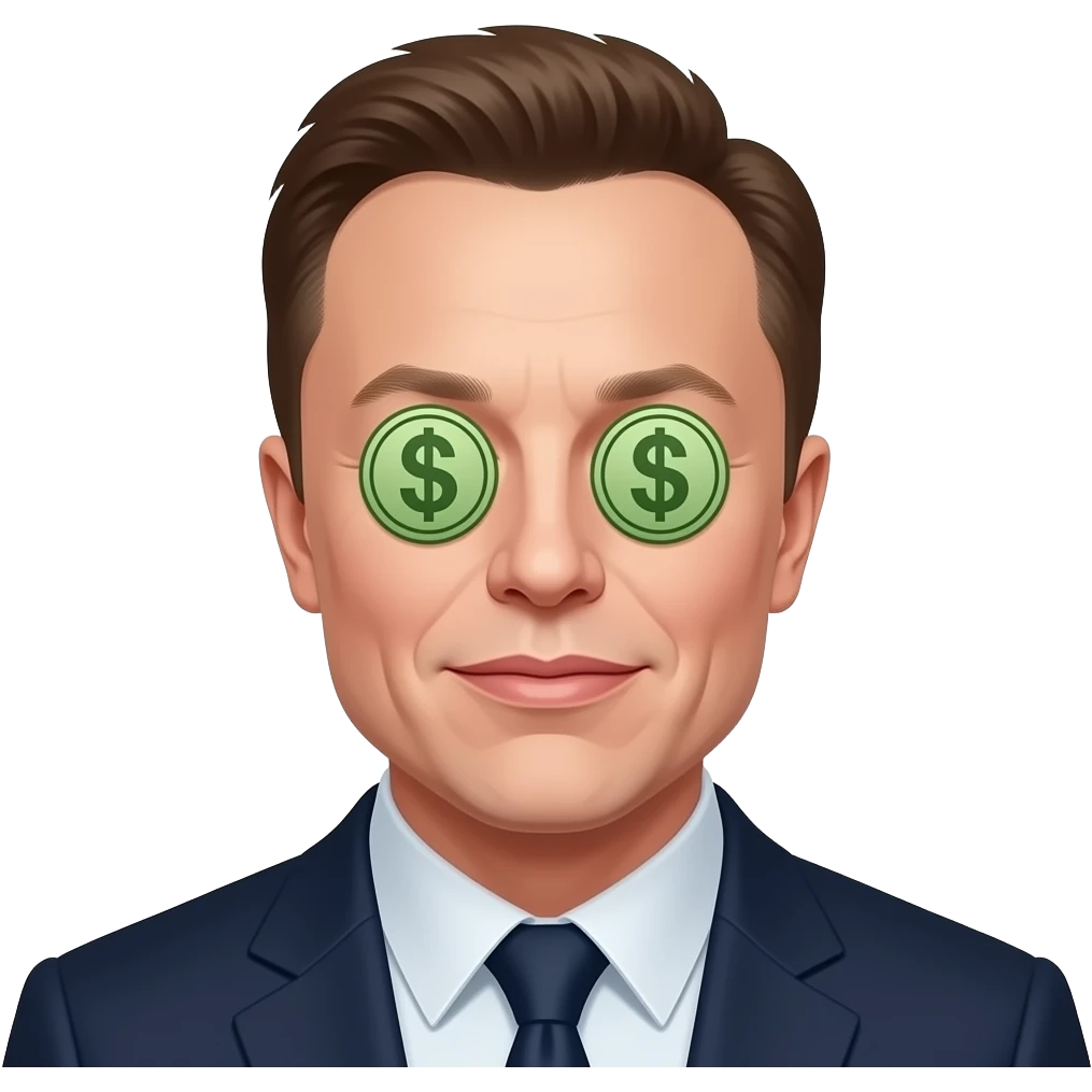 elon musk with money eyes emoji