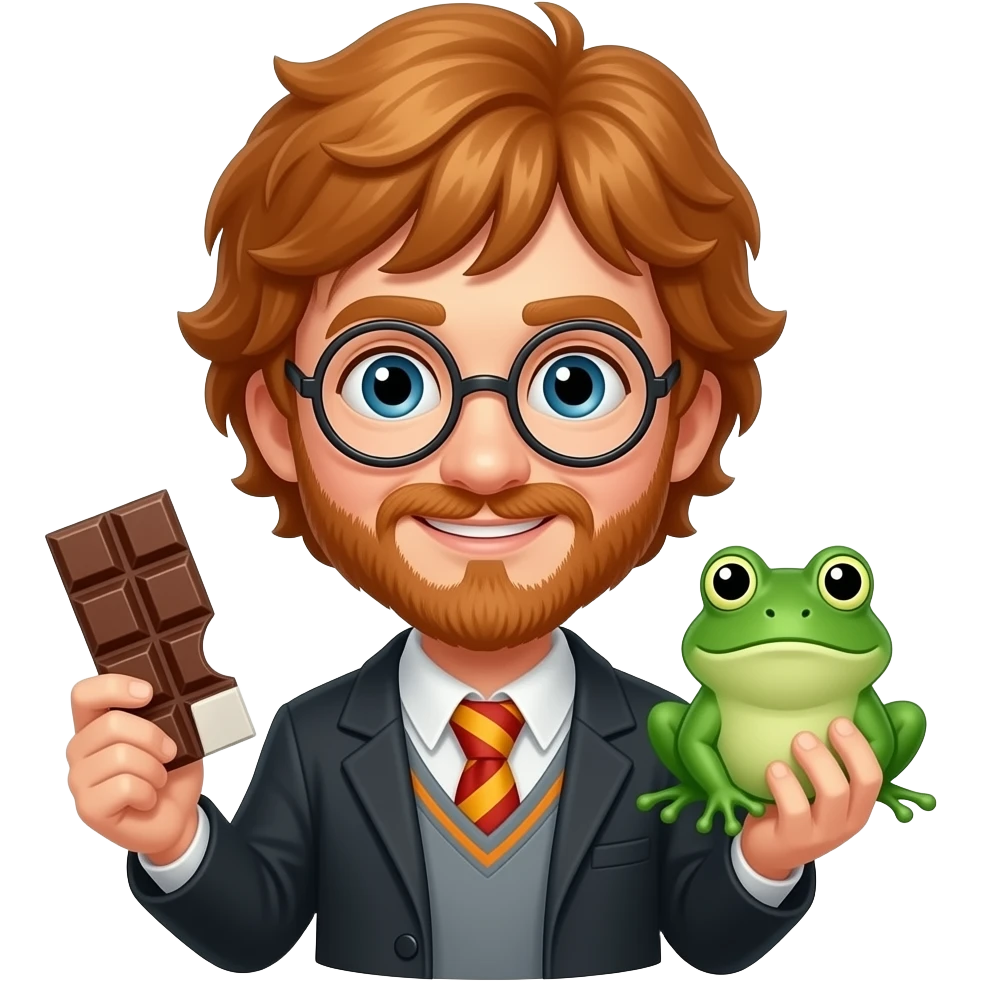 ron weasley  holding chocolate frog emoji