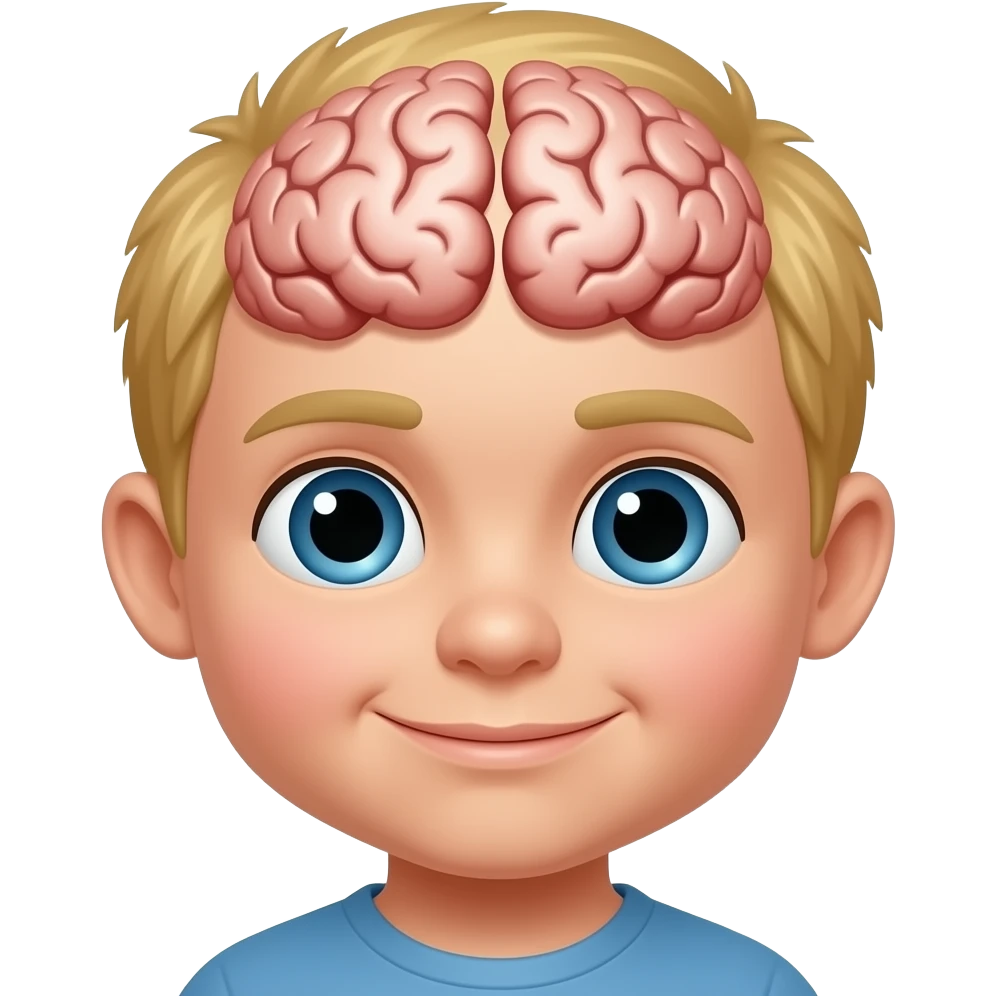 Un petit blond qui a une tête d'handicapé mental emoji