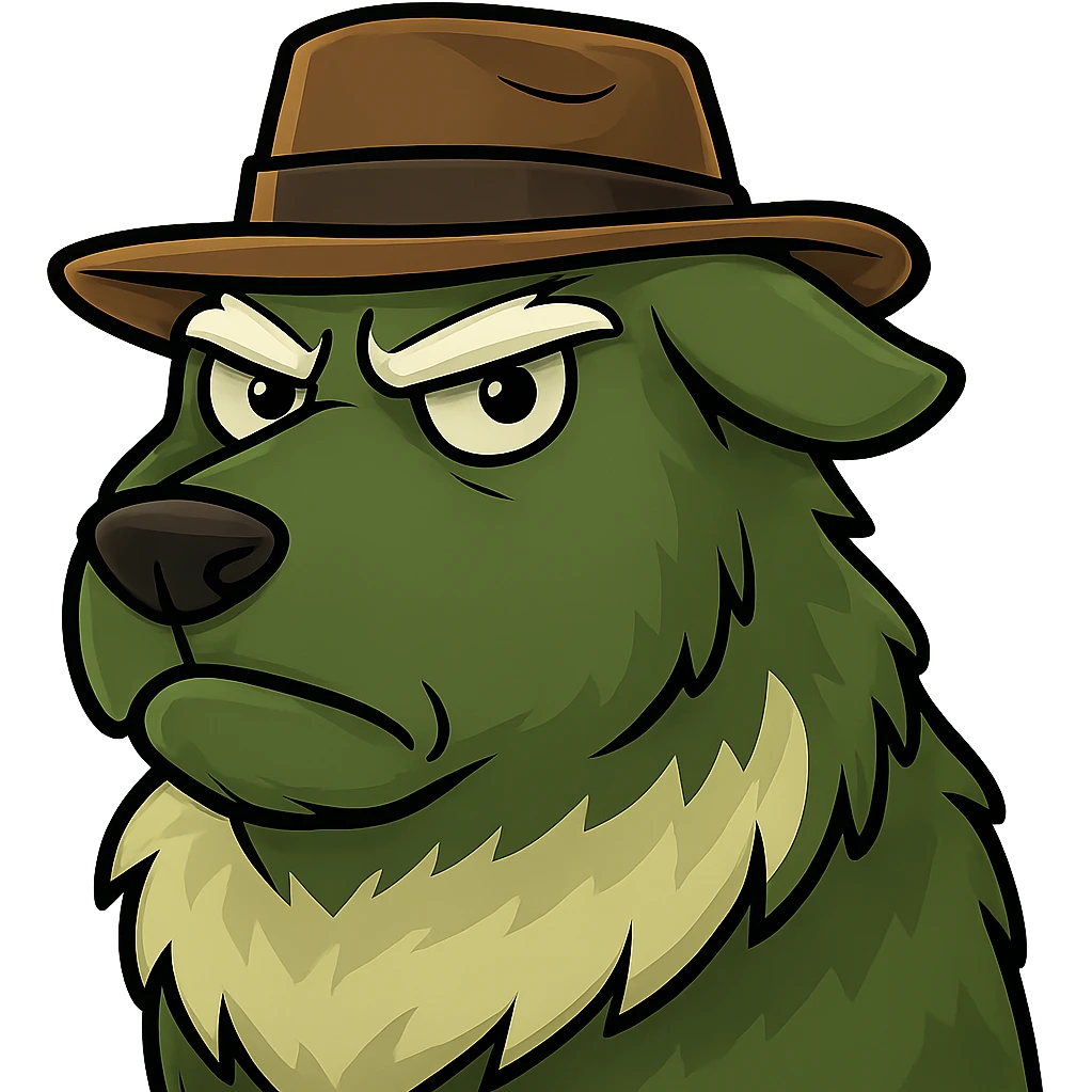 strict sheepdog with a hat, bufo style emoji