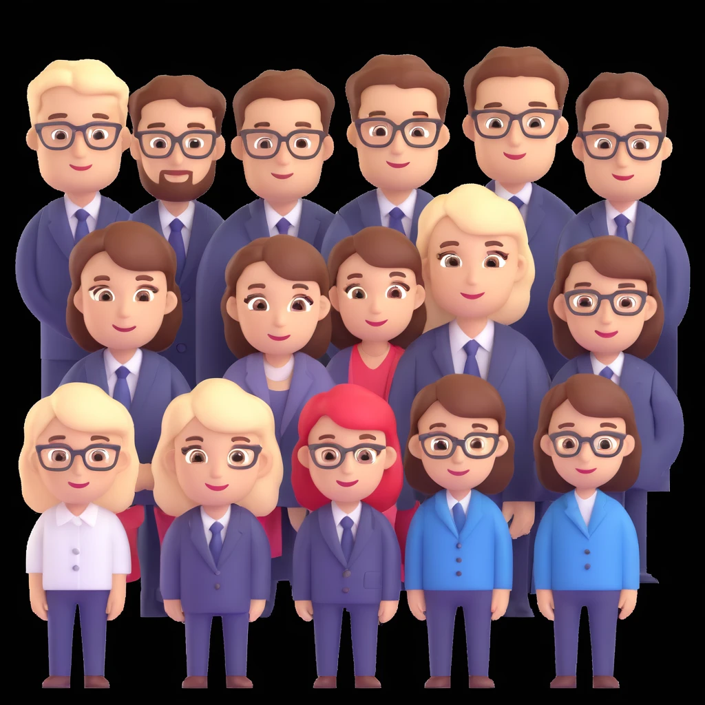 depict 8 designers and one manager emoji