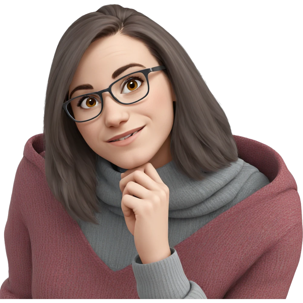 smiling girl in grey sweater emoji