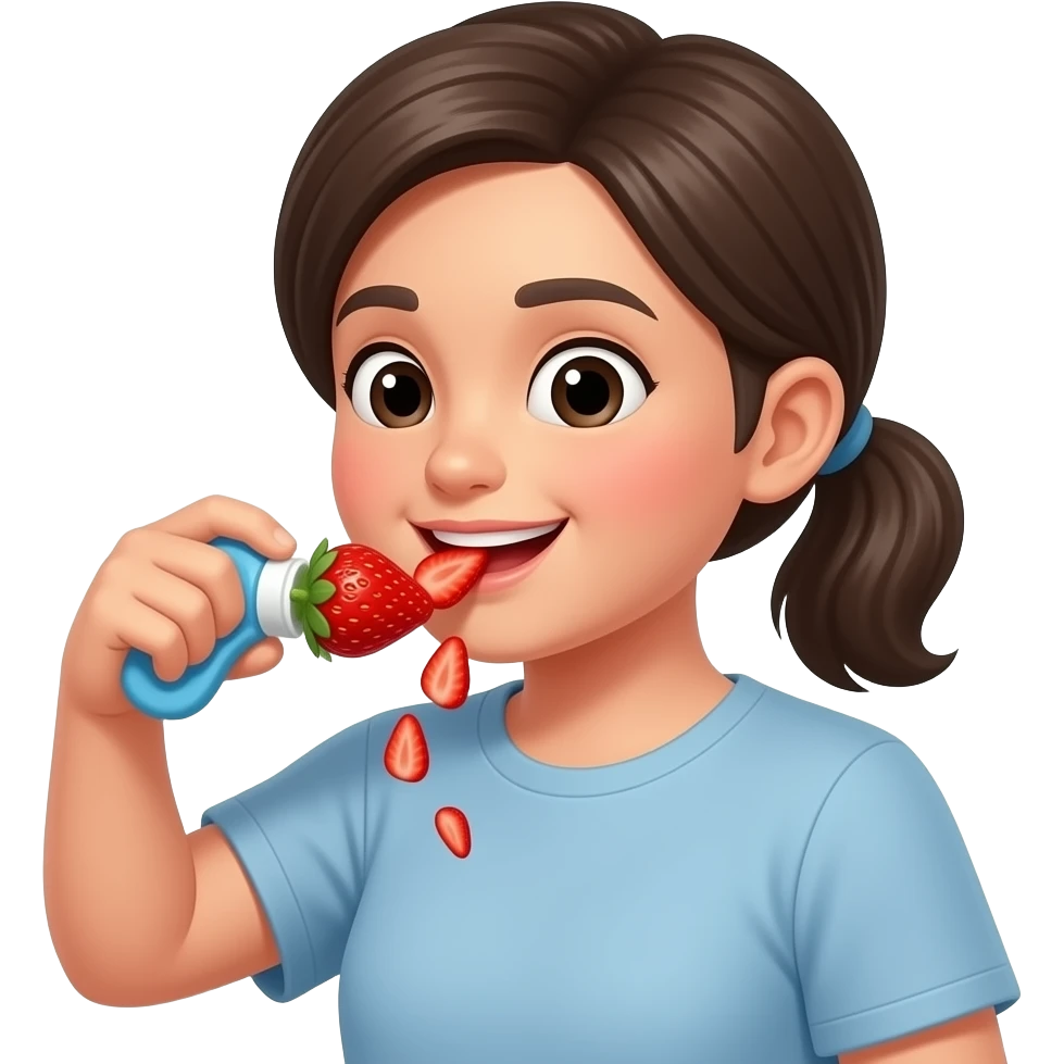 Squirting sliced strawberry emoji