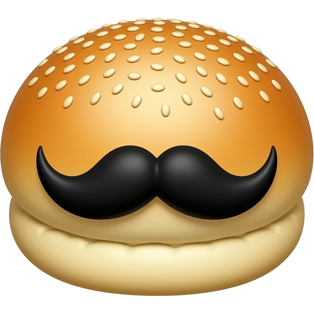 bun with moustache emoji