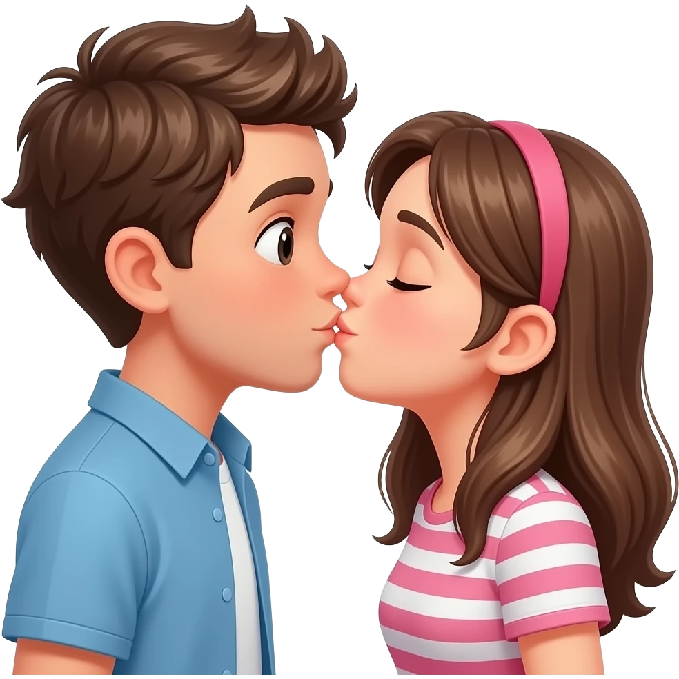 Let one be a boy and the other a girl kissing emoji