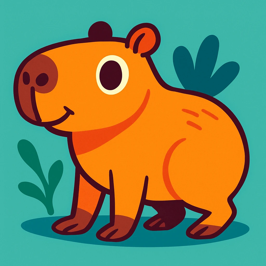 cute capybara, cartoon style emoji