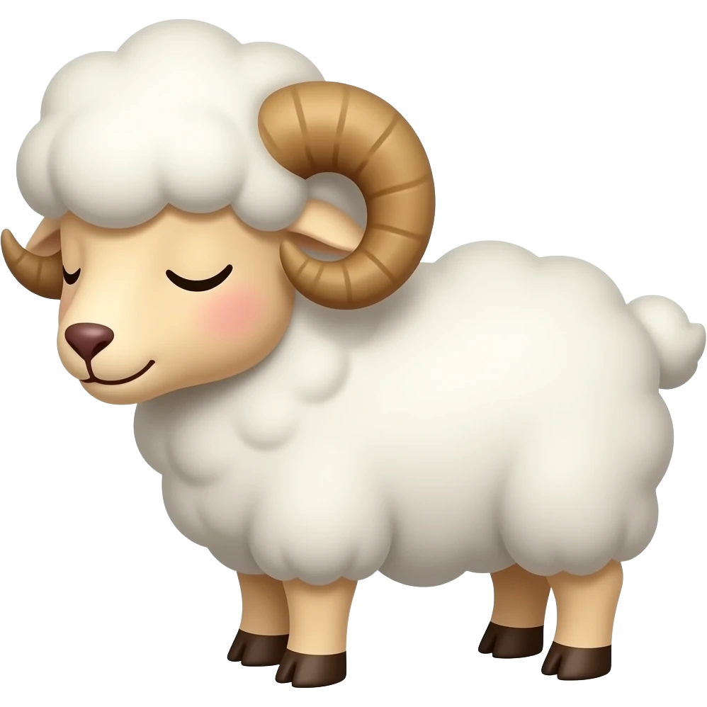 Cute sleeping ram emoji