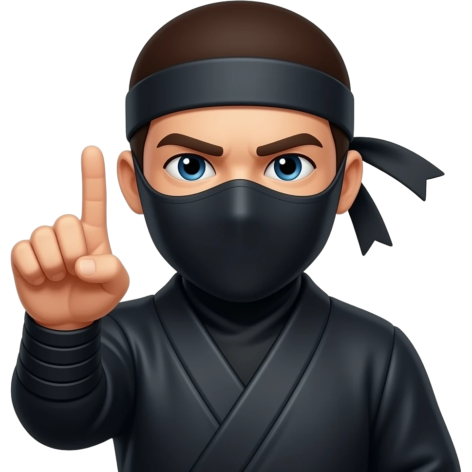 Ninja emoji with man gesture emoji
