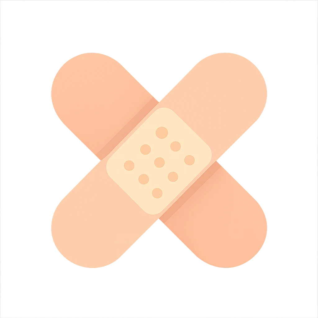 minimal flat icon of band-aid, pastel color palette, no text emoji
