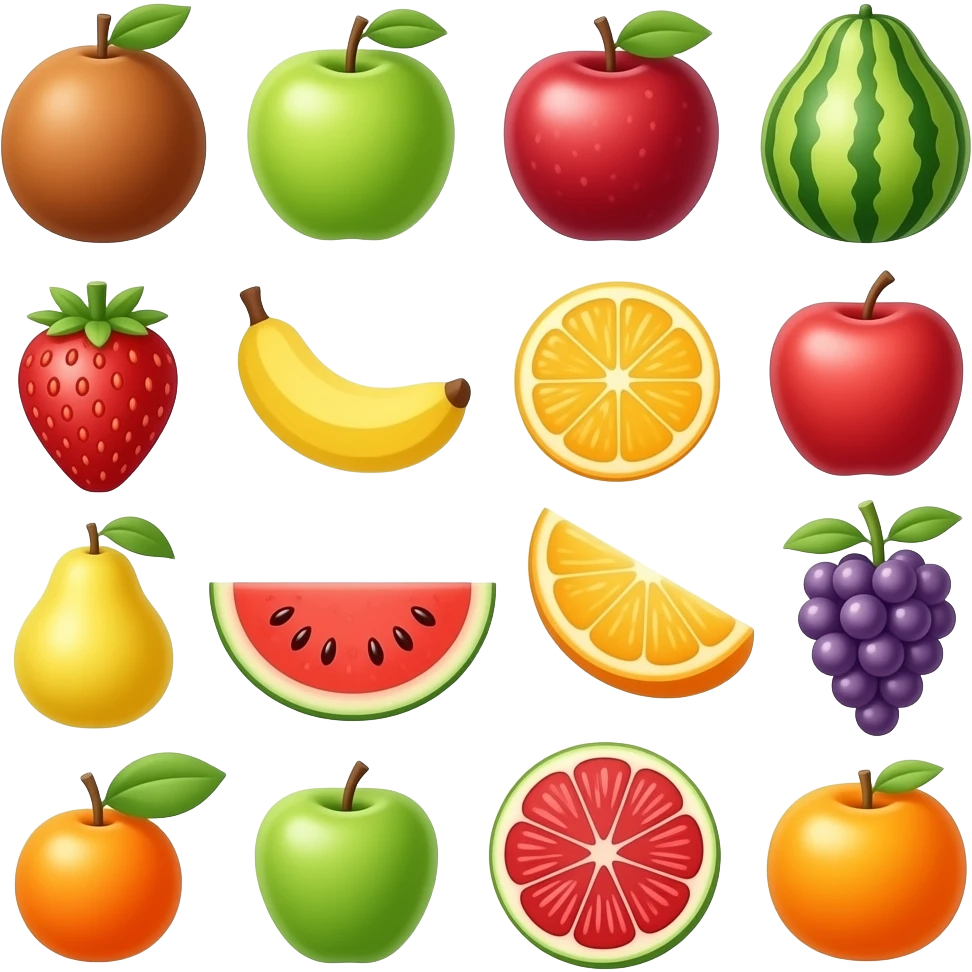 Fondo de muchas frutas emoji