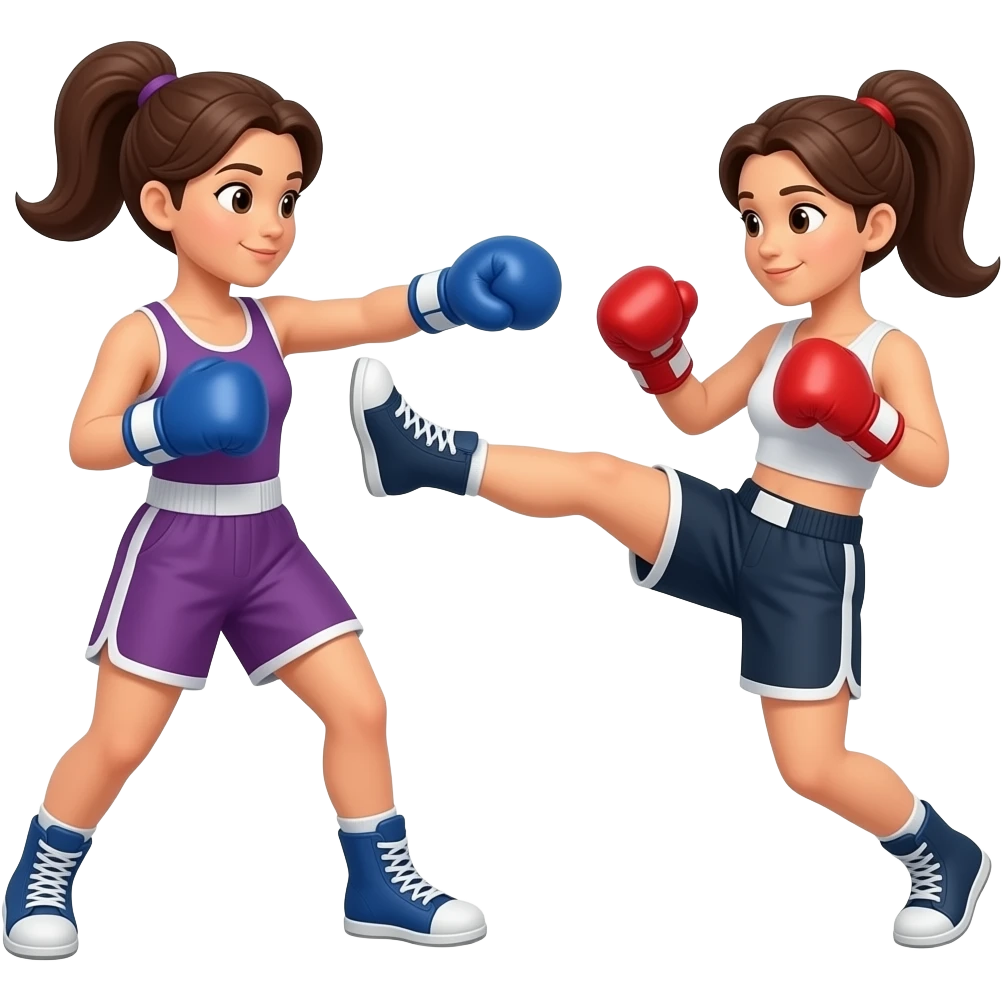 boxing women kicking emoji