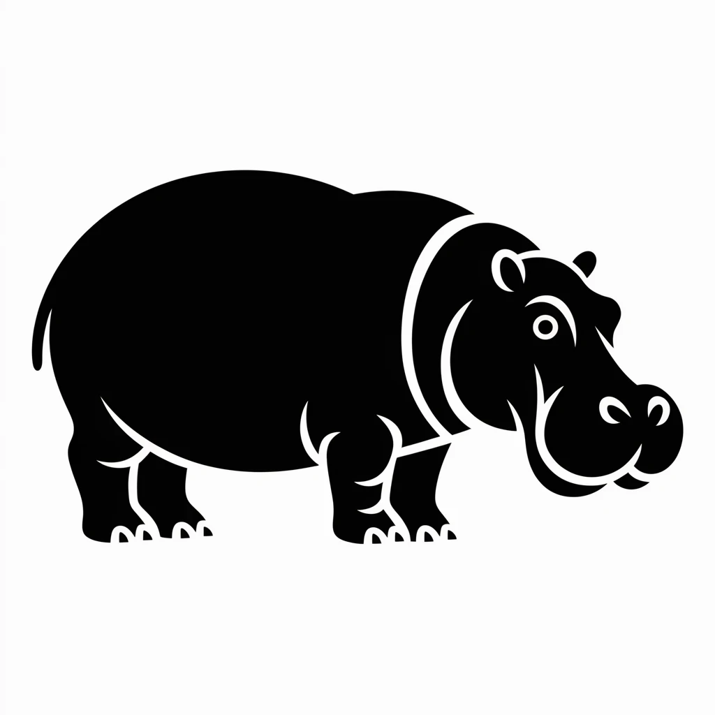 Hippopotamus icon black silhouette emoji