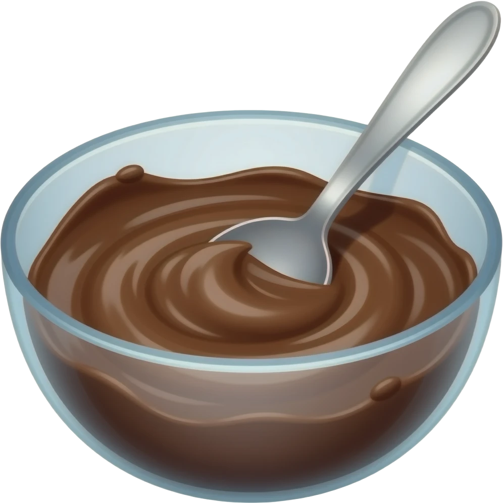 mixing brownie batter in a bowl and a spoon emoji