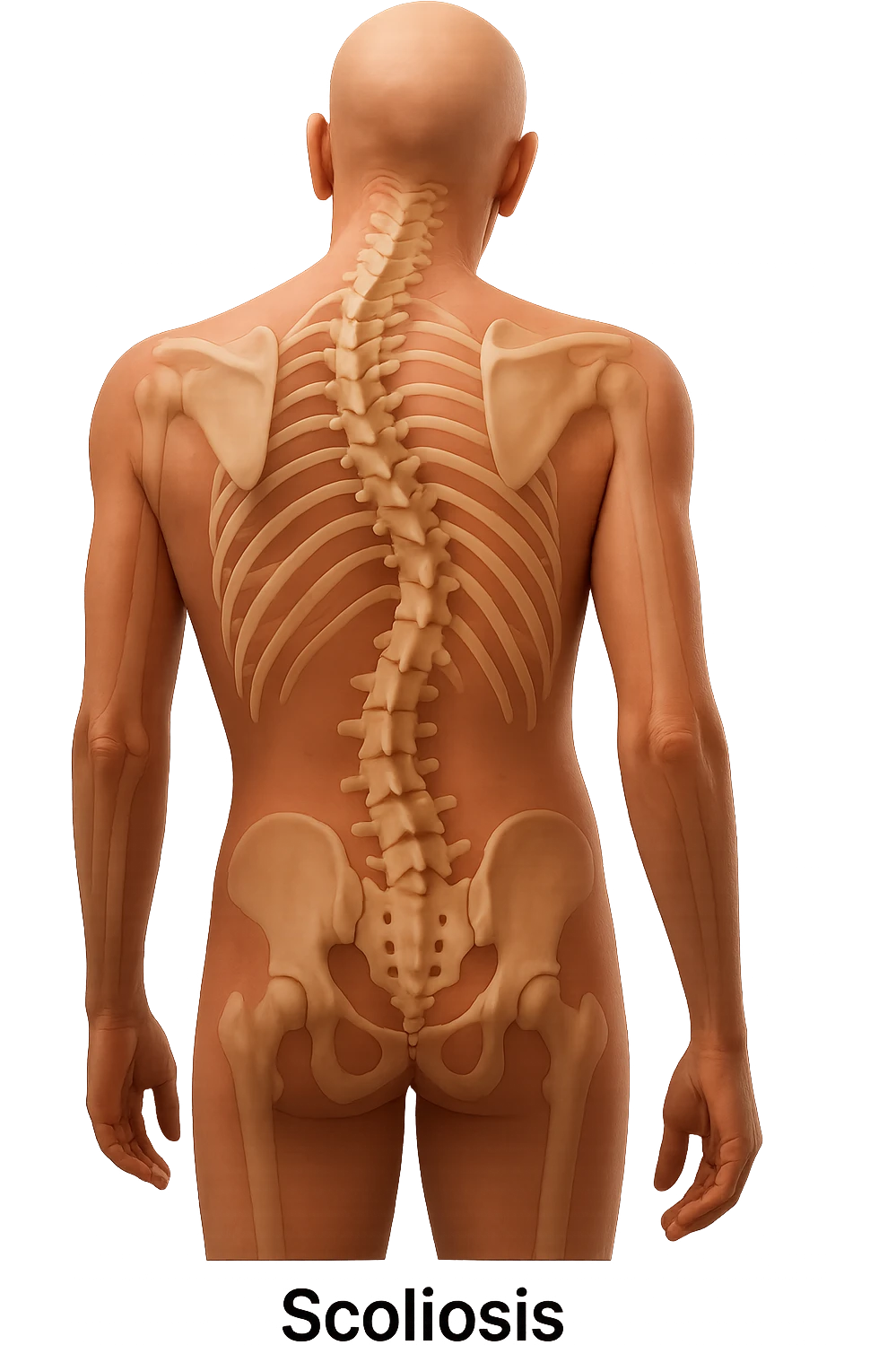 spina dorsale anatomica umana storta, iperrealistico 4k emoji