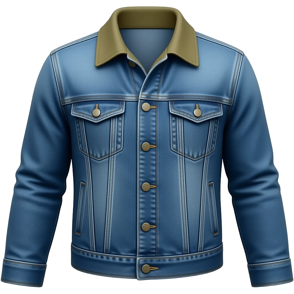 Women's denim jacket with a khaki collar emoji