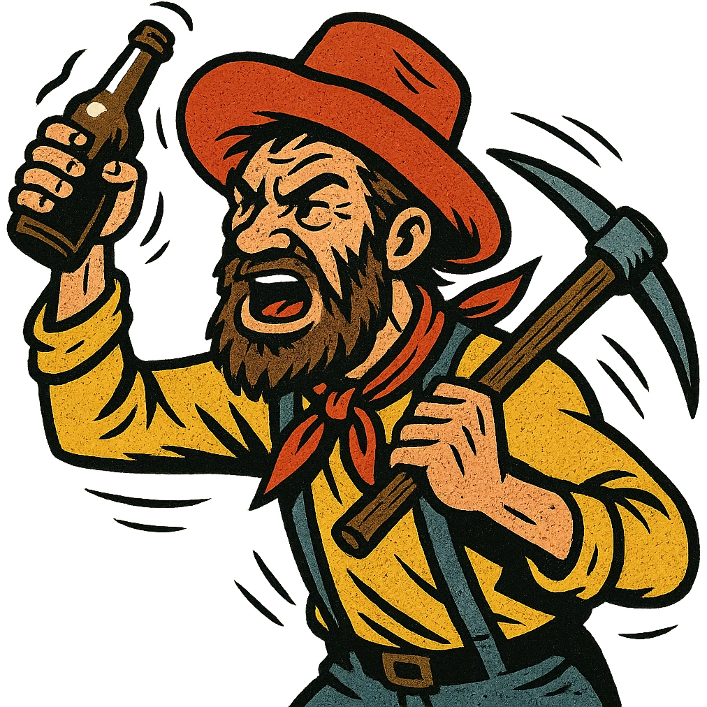 A drunken, aggressive gold prospector from the American West during the Gold Rush emoji