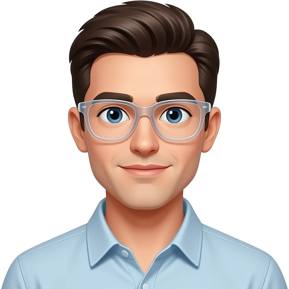 handsome tall guy with transparent specs emoji