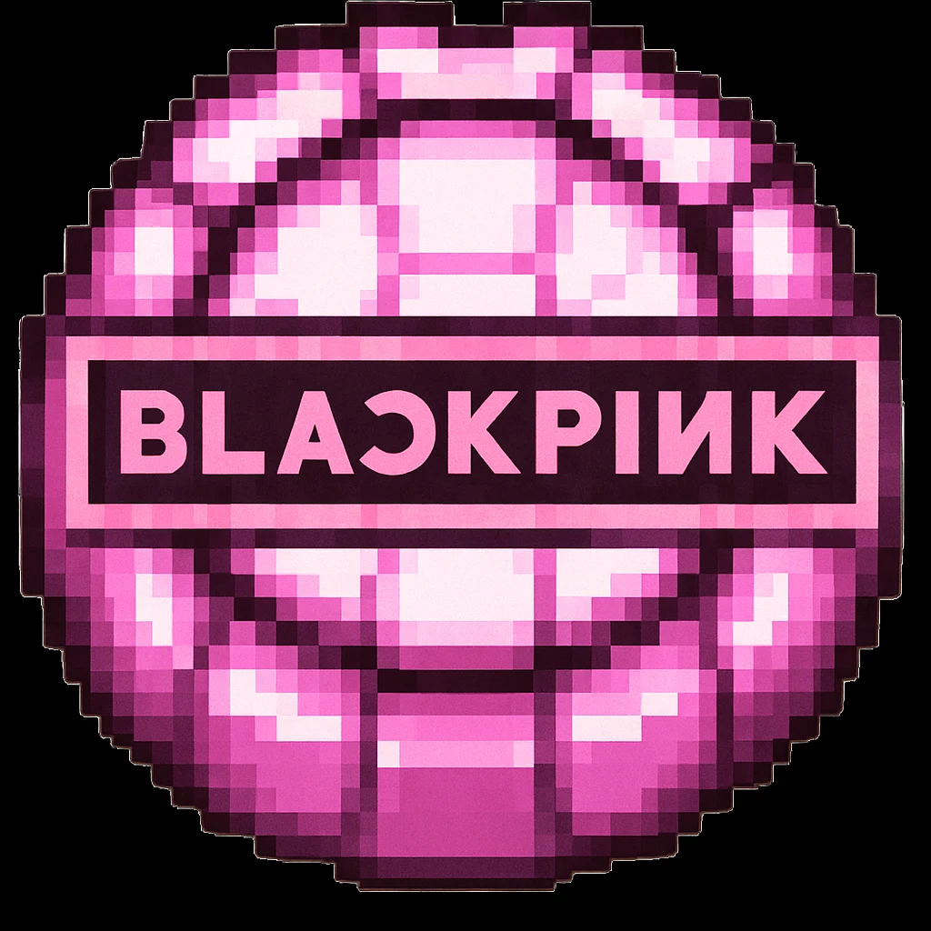 Add the BLACKPINK logo to the object, keep the style consistent with the original image. emoji