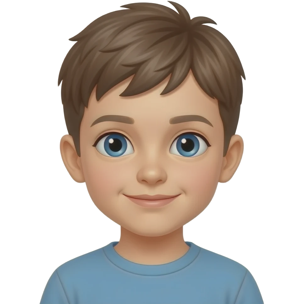 Stunning little boy with short straight light brown hair blue eyes emoji