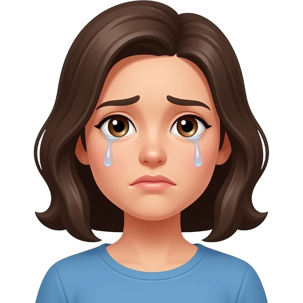 mujer cansada exhausta sin lagrimas, ponele ojeras emoji